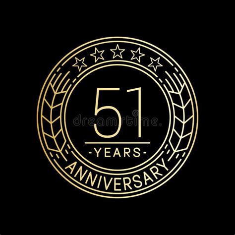 51 Years Anniversary Celebration Logo Template 51st Line Art Vector