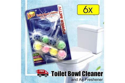 6x twin pack toilet rim cleaner air freshener balls bleach block bowl