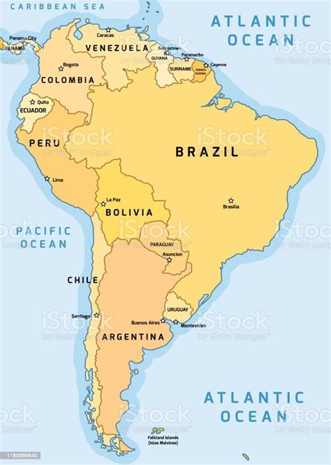 Mappa Politica Del Sud America Immagini Vettoriali Stock E Altre