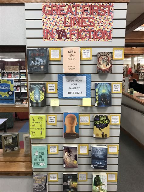 Great First Lines In Ya Fiction Plmvkc Book Display Library