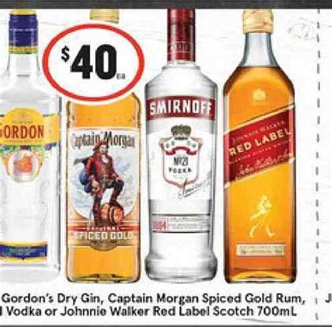 Gordon S Dry Gin Captain Morgan Spiced Gold Rum Vodka Or Johnnie
