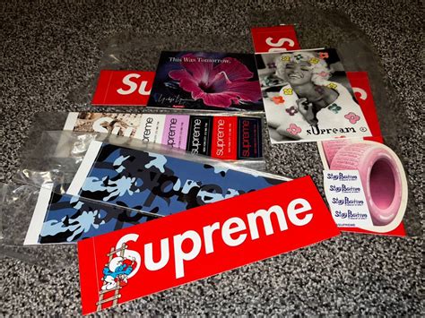 Supreme Supreme Sticker Pack Lot Smurfs Bling Camo Box Logo Grailed
