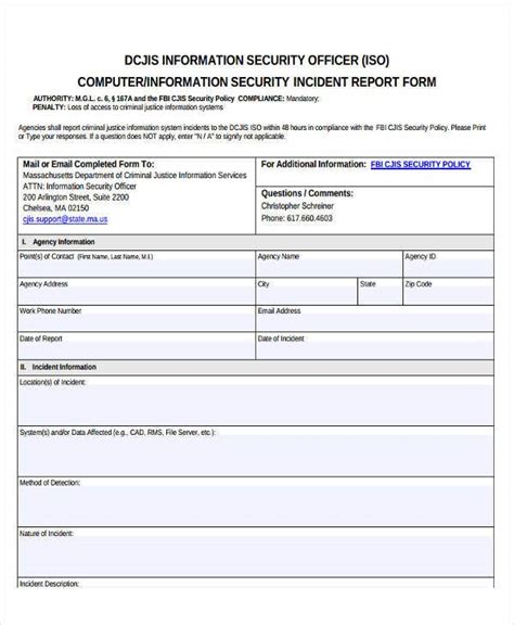 Free Security Incident Report Template Printable Templates