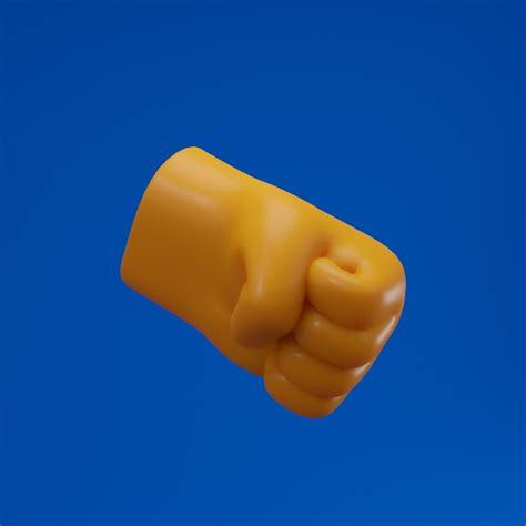 Hand Fisted Emoji Cartoon Style 3d Model Cgtrader