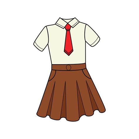 uniformes escolares de niñas una blusa con corbata y falda ropa garabatear ilustración