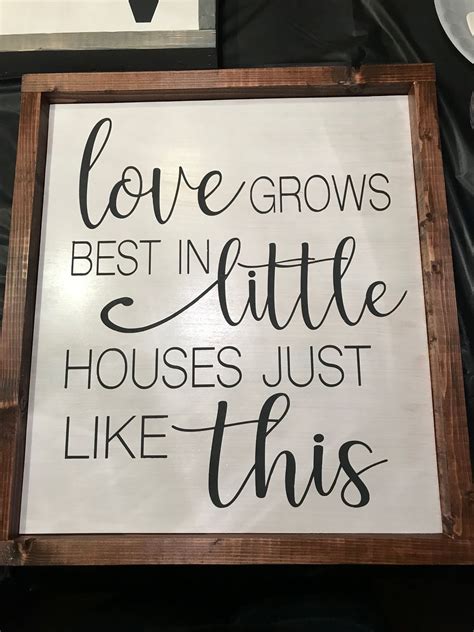 But i like my knock off too… i have blue walls so the j+m sign wouldn't have worked for me anyway. Wood sign quote custom cute home decor simple love grows ...