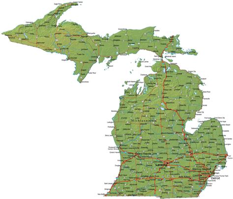 Michigan Map Street Map Mi Airports Mi State Map Mi Area Map Michigan