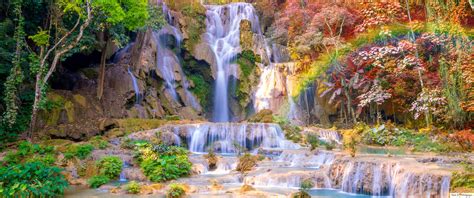 Autumn Rocky Waterfall Hd Wallpaper Download