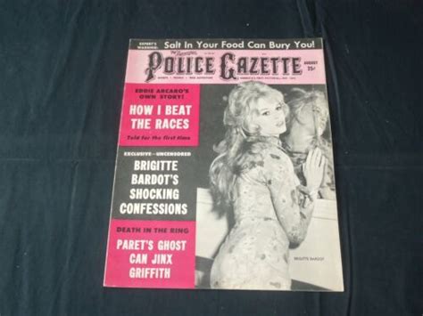 1962 August The National Police Gazette Magazine Brigitte Bardot B 5715 Ebay