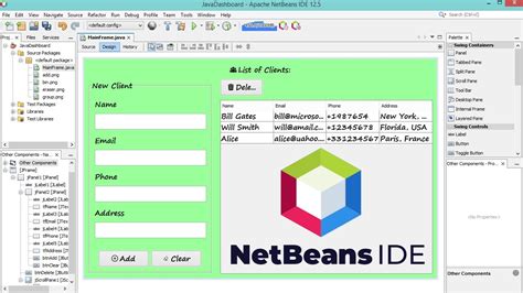 Create Java Application With Jtable And Form Using Swing Gui Builder Of