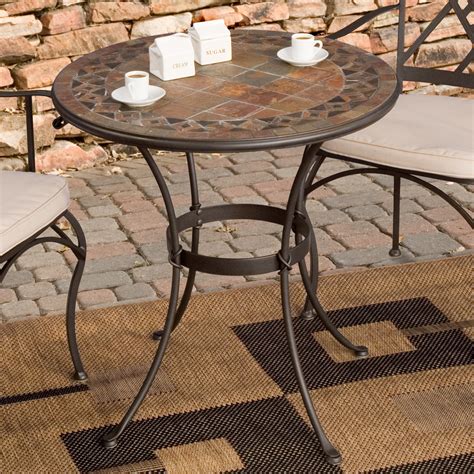 This set brings a modern look to every outdoor area, while saving space with easy storage options. Palazetto Mosaic Bistro Table - Patio Dining Tables at ...
