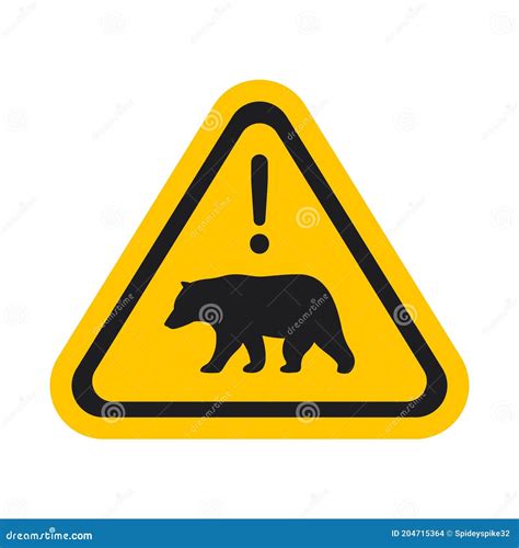 The Bear Warning Sign Isolated Vector Illustration Stock Vector
