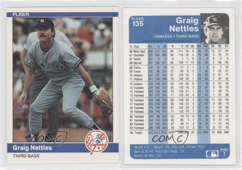 Best place to sell baseball cards. 1984 Fleer #135 Graig Nettles New York Yankees Baseball ...