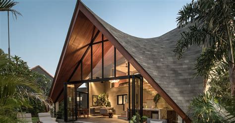 Indoor Outdoor Home In Bali Comes Complete With A Statement Roof Curbed