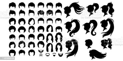 girls fashion hair set vector illustration white background stock illustration download image