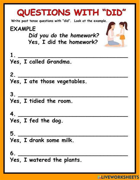 Making Questions With Did Worksheet Live Worksheets