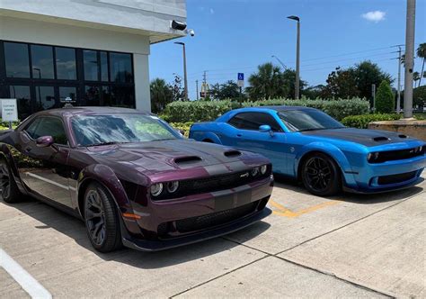 smoking hot 2020 dodge challenger srt hellcat widebody in hellraisin with the dual carbon