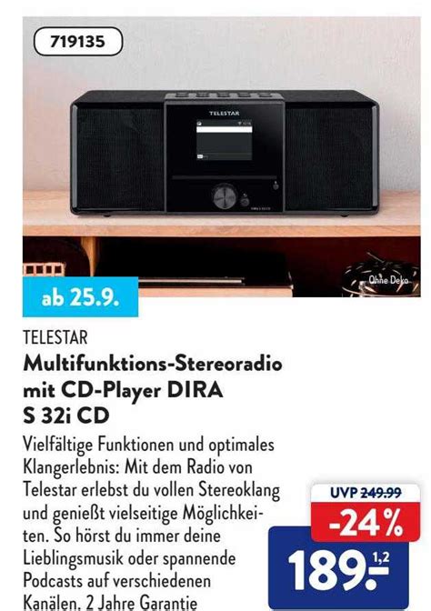 Telestar Multifunktions Stereoradio Mit Cd Player Dira S32icd Angebot
