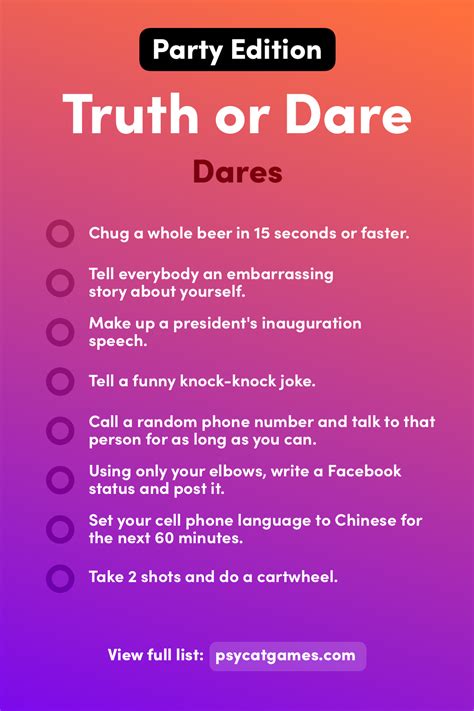Truth Or Dare Questions Party Edition Funny Truth Or Dare Truth Or