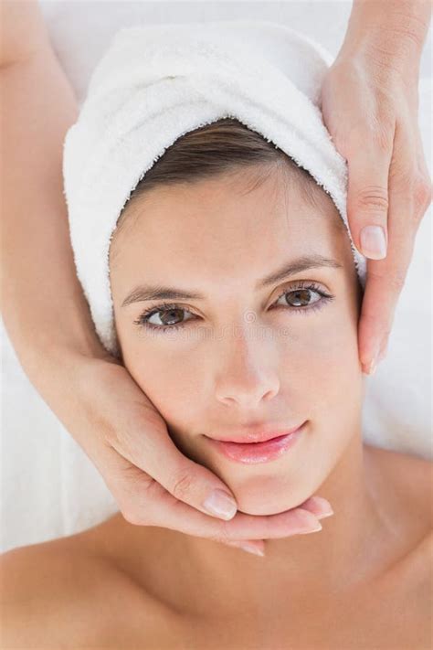 Attractive Woman Receiving Facial Massage At Spa Center Stock Image Image Of High Body 42585801