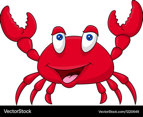Funny Crab Cartoon Royalty Free Vector Image Vectorstock