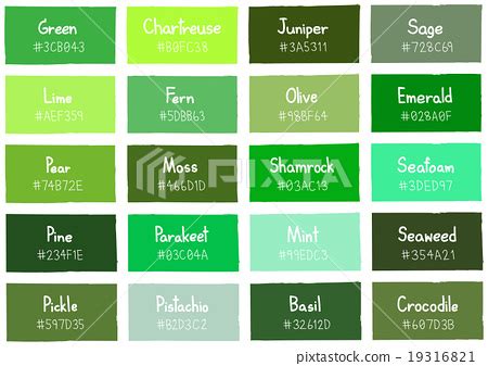 Click on a color combinations name to test it out. Green Tone Color Shade Background with Code Name - Stock ...