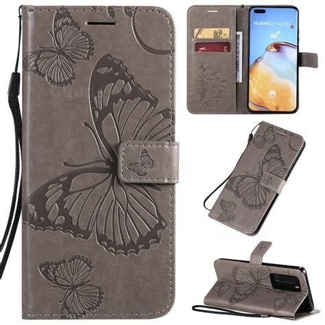 embossing  butterfly leather wallet case  huawei p pro gray huawei p pro cases