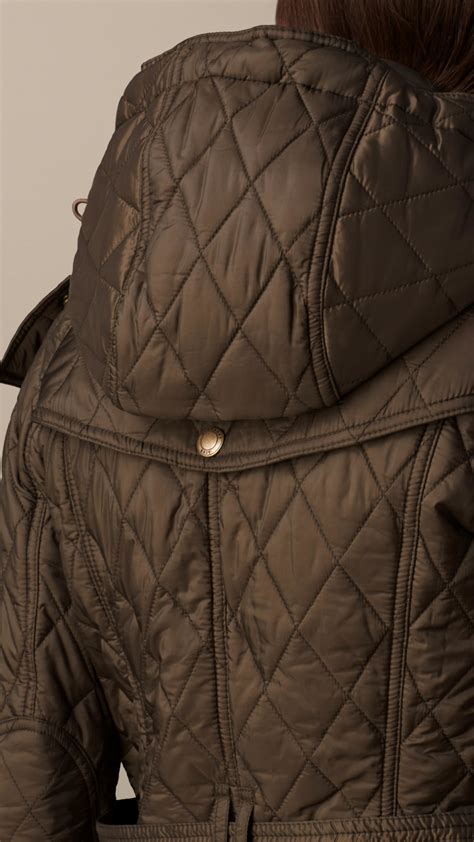 Lyst Burberry Diamond Quilted Coat In Natural