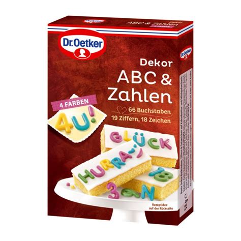 Dr Oetker Decor Abc And Cijfers In 4 Kleuren 58g Brands Of Germany