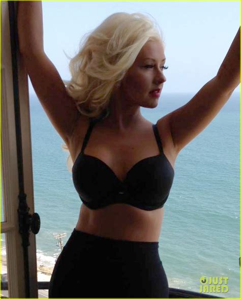 Christina Aguilera Flaunts Slim Figure On Music Video Set Photo