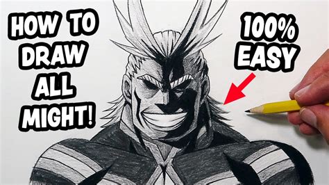 How To Draw ALL MIGHT From My Hero Academia Beginner S Tutorial YouTube