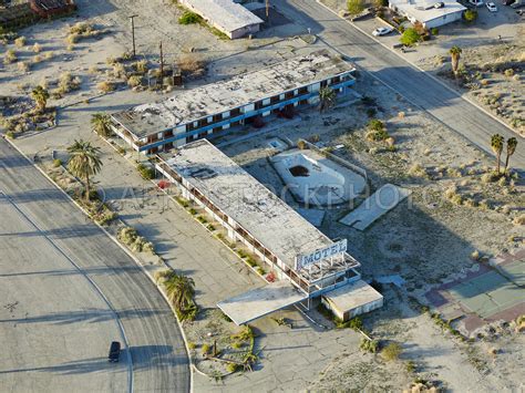 Aerial View Abandoned Motel At Mortmar Salton Sea Imperial County