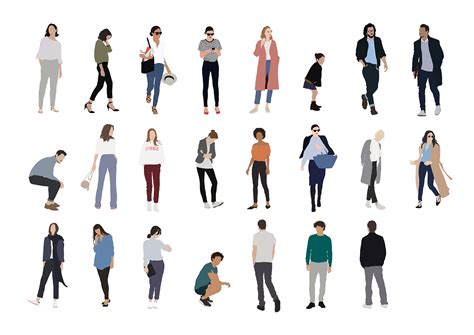 People Flat Illustration On Behance People Cutout People