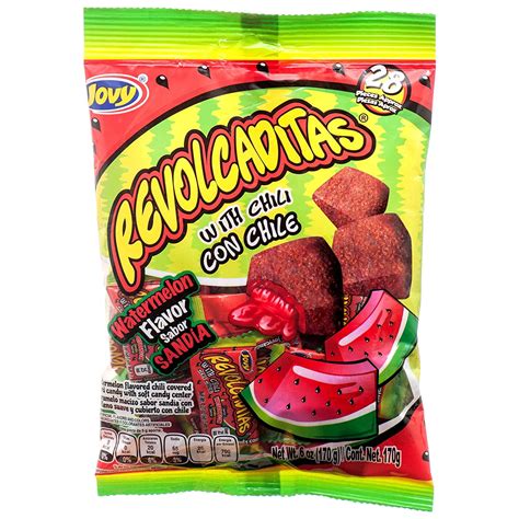 jovy revolcaditas sandia watermelon flavor mexican candy 24 x 6 oz bags