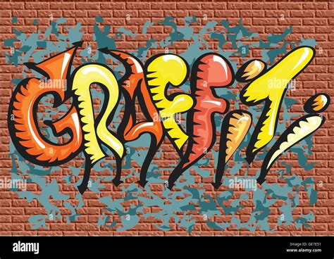 Graffiti Brick Wall Stock Vector Images Alamy