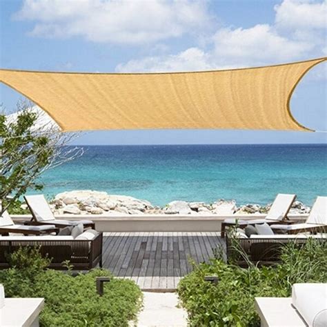 12x16 Ft Rectangle Sun Shade Sail Uv Block Canopy For Patio Backyard