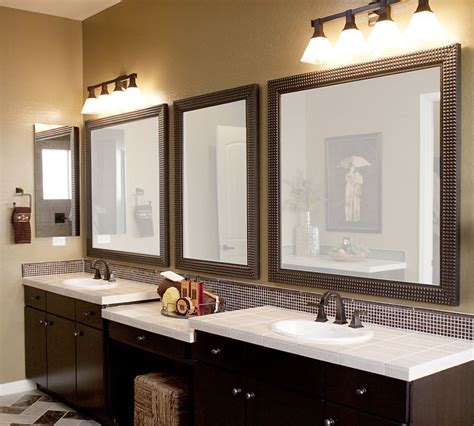 Diy bathroom vanity mirror frame #diyvanitymirroreasy. Decorative Bathroom Vanity Mirrors in Elegant Bathroom ...