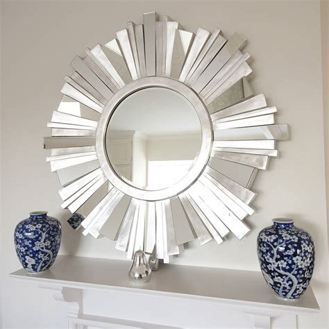 Striking Silver Contemporary Mirror By Decorative Mirrors Online