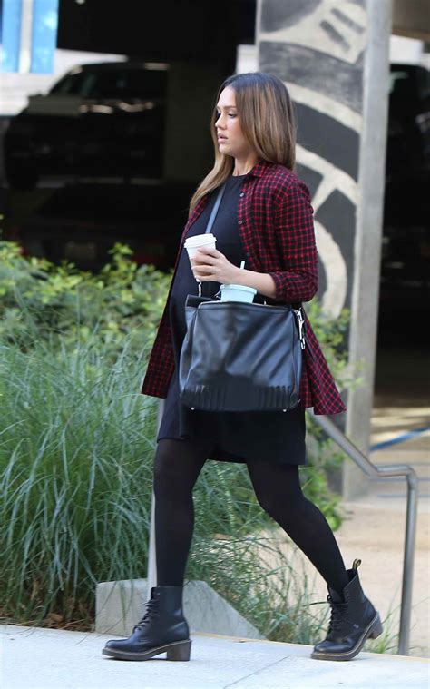 Pregnant Jessica Alba Arrives At A Business Meeting In