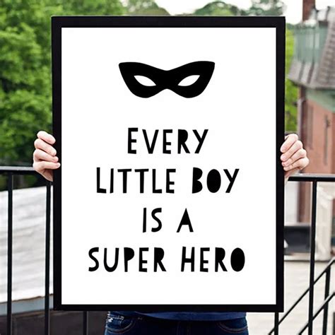 Every Little Boy Is A Super Hero Print Poster Canvas Art Kids Room
