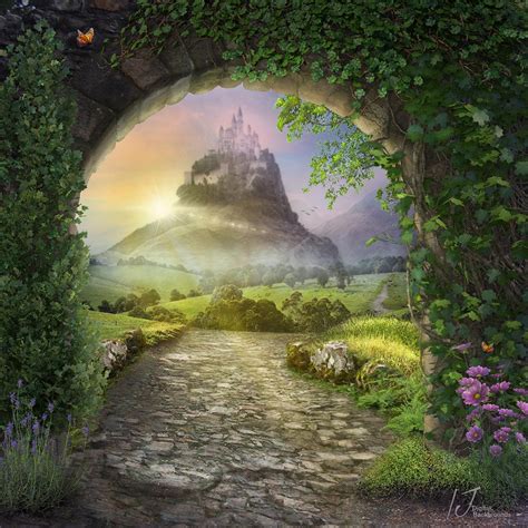 Castle Backdrop Archway Digital Background Fairy Tale Etsy