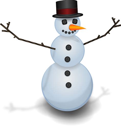 Snowman With Outstretched Arms And Top Hat Clipart Free Download