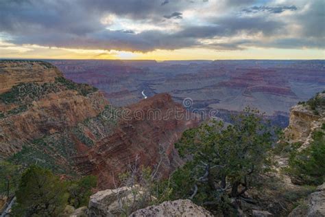 Sunset At Hopi Point On The Rim Trail At The South Rim Of Grand Canyon