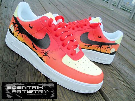 New customised nike air force 1 white low trainers size 42/43/44 dragon art. Ecentrik Artistry "Summer Love Collection" Custom Nike Shoes