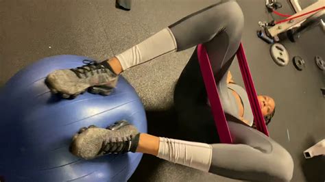Glute Bridges W Abduction On Stability Ball Banded Youtube