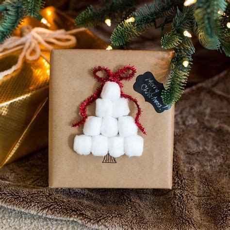 Easy Cotton Ball Christmas Tree Wrapping Domestically Speaking