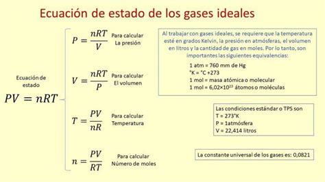 Gases Ideales Ecuación De Estado Y Ejercicios Resueltos