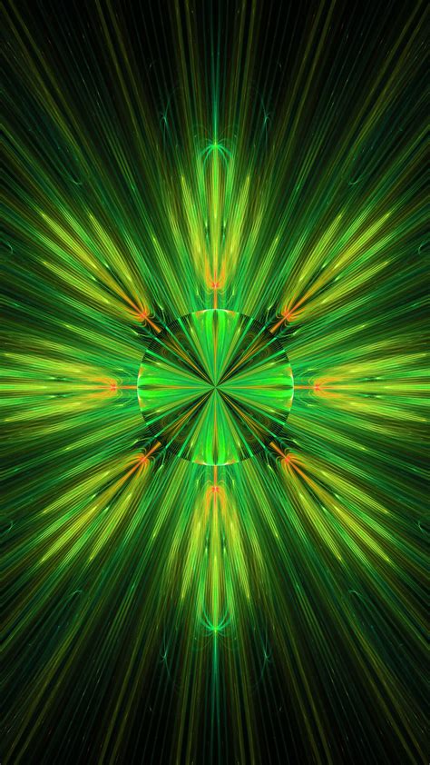 Download Wallpaper 2160x3840 Fractal Abstraction Glow Green Samsung