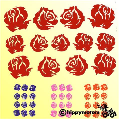 Rose Flower Decals For Vehicles Made Using Durable Colourfast Vinyl
