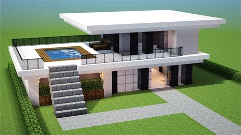 How to build a large modern house tutorial (#19). Minecraft: How to Build a Small Modern House Tutorial #13 ...